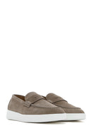 Erkek Vizon Kalın Tabanlı Süet Deri Casual Loafer | Derimod Erkek Vizon Kalın Tabanlı Süet Deri Casual Loafer | Derimod