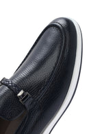 Men's Navy Blue Leather Casual Loafer | Derimod Men's Navy Blue Leather Casual Loafer | Derimod