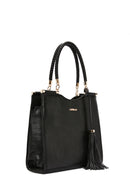 Women's Black Printed Long Strap Shoulder Bag | Derimod Women's Black Printed Long Strap Shoulder Bag | Derimod