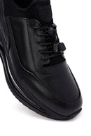 Male Black Lace-Up Thick-Soled Leather Casual Sneaker | Derimod Male Black Lace-Up Thick-Soled Leather Casual Sneaker | Derimod