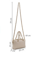 Woman Cream Printed Mini Crossbody Bag | Derimod Woman Cream Printed Mini Crossbody Bag | Derimod