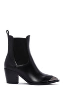 Women's Black Heeled Leather Chelsea Boots | Derimod Women's Black Heeled Leather Chelsea Boots | Derimod