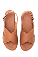 Kadın Taba Kalın Taban Comfort Sandalet | Derimod Kadın Taba Kalın Taban Comfort Sandalet | Derimod