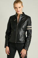 Stop Women's Leather Jacket | Derimod Stop Women's Leather Jacket | Derimod