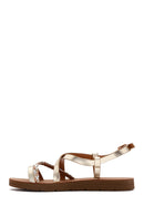 Women's Gold Braided Detail Sandals | Derimod Women's Gold Braided Detail Sandals | Derimod