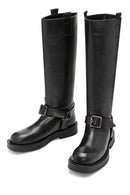 Women's Black Buckle Detailed Leather Boots | Derimod Women's Black Buckle Detailed Leather Boots | Derimod