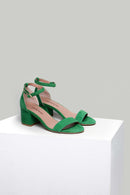 Suede Ankle Strap Women's Leather Heeled Sandals | Derimod Suede Ankle Strap Women's Leather Heeled Sandals | Derimod
