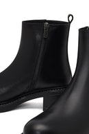 Women's Black Zippered Leather Boots | Derimod Women's Black Zippered Leather Boots | Derimod