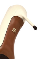 Women's Cream Thin Heeled Leather Stiletto | Derimod Women's Cream Thin Heeled Leather Stiletto | Derimod