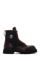 Harley Davidson Men's Dark Brown Jesus Exc Lace-Up Leather Boots | Derimod Harley Davidson Men's Dark Brown Jesus Exc Lace-Up Leather Boots | Derimod