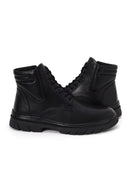 Male Black Zip Closure Leather Combat Boots | Derimod Male Black Zip Closure Leather Combat Boots | Derimod