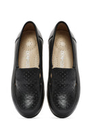Kadın Siyah Dolgu Topuklu Deri Comfort Loafer | Derimod Kadın Siyah Dolgu Topuklu Deri Comfort Loafer | Derimod