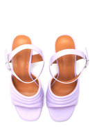 Women's Lilac Thick Heeled Sandals | Derimod Women's Lilac Thick Heeled Sandals | Derimod