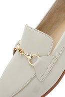 Women's Cream Leather Masculine Loafer | Derimod Women's Cream Leather Masculine Loafer | Derimod