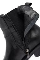 Woman Black Zippered Leather Boat | Derimod Woman Black Zippered Leather Boat | Derimod