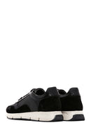 Erkek Siyah Deri Süet Detaylı Sneaker | Derimod Erkek Siyah Deri Süet Detaylı Sneaker | Derimod