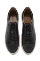 Erkek Siyah Bağcıklı Deri Sneaker | Derimod Erkek Siyah Bağcıklı Deri Sneaker | Derimod