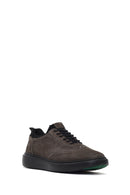 Male Gray Lace-Up Thick-Soled Nubuck Leather Sneaker | Derimod Male Gray Lace-Up Thick-Soled Nubuck Leather Sneaker | Derimod