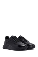 Erkek Siyah Bağcıklı Deri Casual Sneaker | Derimod Erkek Siyah Bağcıklı Deri Casual Sneaker | Derimod