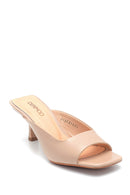 Women's Heeled Leather Slippers | Derimod Women's Heeled Leather Slippers | Derimod