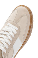 ACBC x Derimod Women's Beige Lace-Up Suede Sneakers | Derimod ACBC x Derimod Women's Beige Lace-Up Suede Sneakers | Derimod