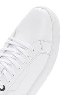 Erkek Beyaz Bağcıklı Deri Sneaker | Derimod Erkek Beyaz Bağcıklı Deri Sneaker | Derimod