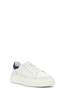 Men's White Lace-up Leather Sneaker | Derimod Men's White Lace-up Leather Sneaker | Derimod