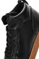Men's Black Leather High Top Sneaker | Derimod Men's Black Leather High Top Sneaker | Derimod