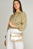 Gold Women's Portfolio with Chain Strap | Derimod Gold Women's Portfolio with Chain Strap | Derimod