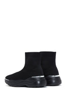Women's Black Thick Sole High Top Sneaker | Derimod Women's Black Thick Sole High Top Sneaker | Derimod