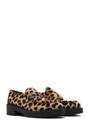 Kadın Leopar Deri Maskülen Loafer | Derimod Kadın Leopar Deri Maskülen Loafer | Derimod