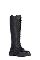 Geox Women's Black Iridea Zippered Leather Boots | Derimod Geox Women's Black Iridea Zippered Leather Boots | Derimod