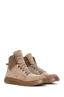 Men's Beige Nubuck Leather Boots | Derimod Men's Beige Nubuck Leather Boots | Derimod