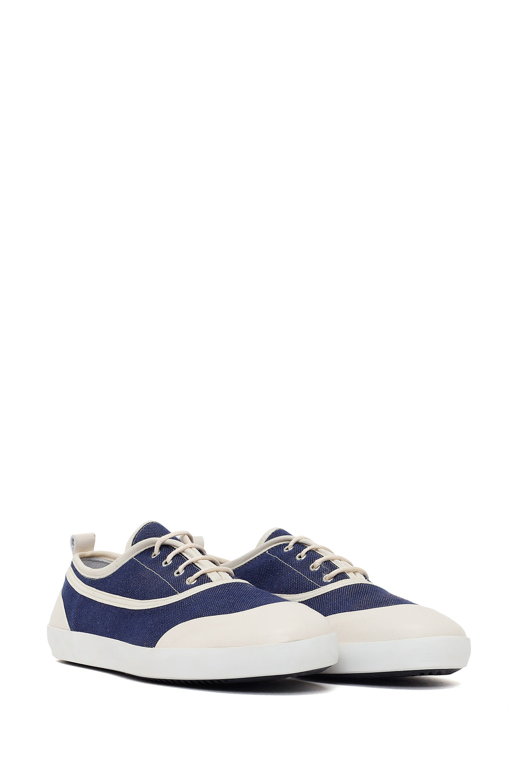 Kadın Mavi Bağcıklı Jean Deri Sneaker
