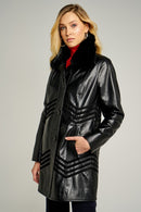 Sybil Women's Leather Jacket | Derimod Sybil Women's Leather Jacket | Derimod