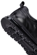 Men's Black Lace-Up Leather Casual Sneakers | Derimod Men's Black Lace-Up Leather Casual Sneakers | Derimod
