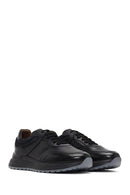 Men's Black Lace-Up Thick-Soled Leather Sneaker | Derimod Men's Black Lace-Up Thick-Soled Leather Sneaker | Derimod
