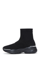 Women's Black Thick Sole High Top Sneaker | Derimod Women's Black Thick Sole High Top Sneaker | Derimod