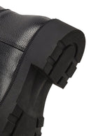 Women's Black Thick-Soled Leather Boot | Derimod Women's Black Thick-Soled Leather Boot | Derimod