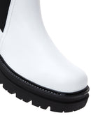 Women's White Leather Chelsea Boots | Derimod Women's White Leather Chelsea Boots | Derimod