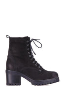 Lace-Up Women's Suede Boots | Derimod Lace-Up Women's Suede Boots | Derimod