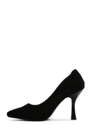 Kadın Siyah Süet Topuklu Stiletto | Derimod Kadın Siyah Süet Topuklu Stiletto | Derimod