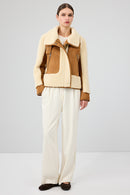 Samoens Women's Beige Short Teddy Coat | Derimod Samoens Women's Beige Short Teddy Coat | Derimod