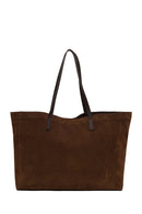 Woman Brown Suede Shoulder Bag | Derimod Woman Brown Suede Shoulder Bag | Derimod