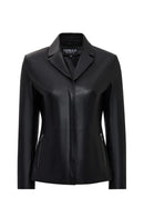 Helen Women's Black Leather Jacket | Derimod Helen Women's Black Leather Jacket | Derimod