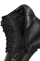 Men's Black Lace-Up Zipper Leather Casual Boot | Derimod Men's Black Lace-Up Zipper Leather Casual Boot | Derimod
