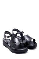 Women's Black Leather Flat Sandals | Derimod Women's Black Leather Flat Sandals | Derimod
