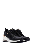 Skechers Women's Black Millon Air Wedge Heel Sneaker | Derimod Skechers Women's Black Millon Air Wedge Heel Sneaker | Derimod