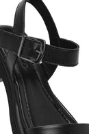 Women's Black Leather Ankle Buckle Sandals | Derimod Women's Black Leather Ankle Buckle Sandals | Derimod