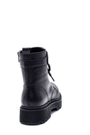 Women's Black Leather Zippered Boots | Derimod Women's Black Leather Zippered Boots | Derimod